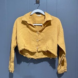 small distressed button up